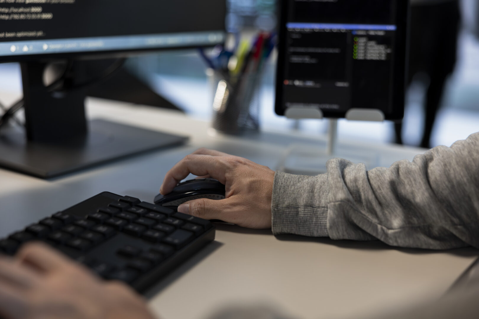 data-center-admin-typing-on-keyboard-developing-disaster-recovery-plans